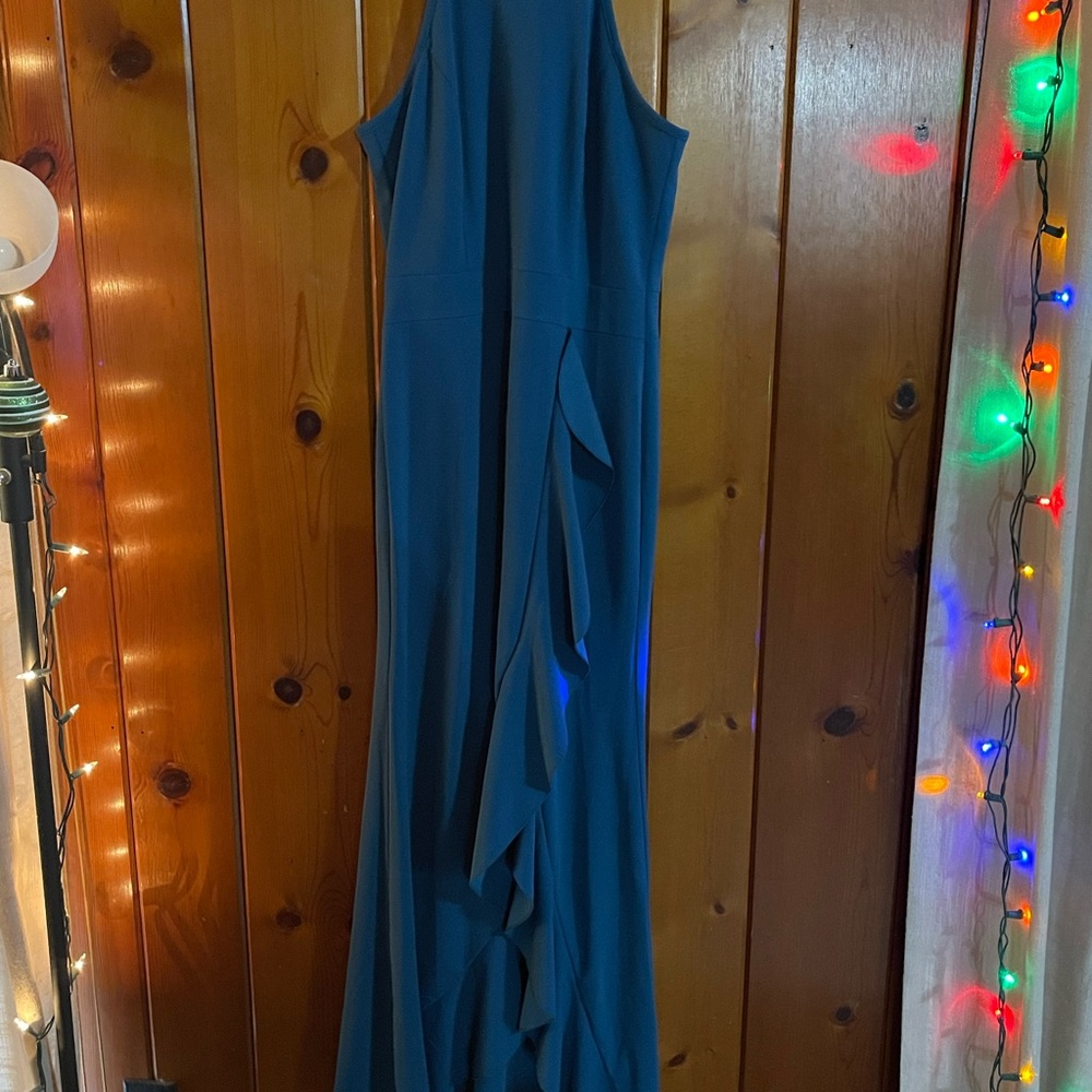 Woosea teal evening dress